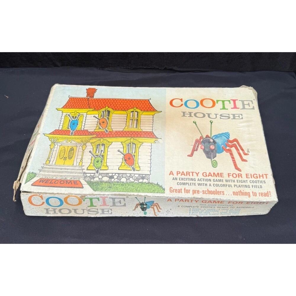 Cootie House Board Game 1966 Schaper Manufacturing Vintage *Not Complete!